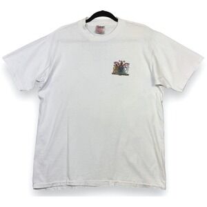 Vtg ER Royal Coat of Arms Dieu Et Mon Droit Shirt XL White Great Britain 90s